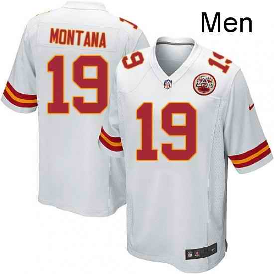 Men Nike Kansas City Chiefs 19 Joe Montana Game White NFL Jersey